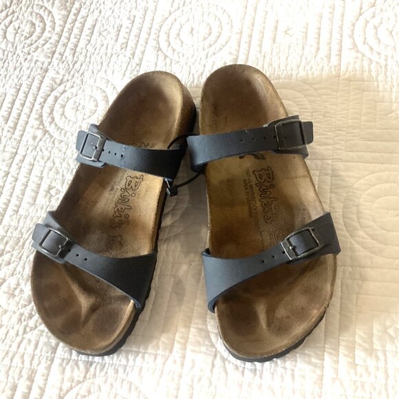 Birkenstock Womens Arizona Navy Blue Two-Strap Sandals Size L5 EU 36-35 Cork Foo - Picture 1 of 8